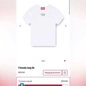 Diesel uncut tee. White, size medium.